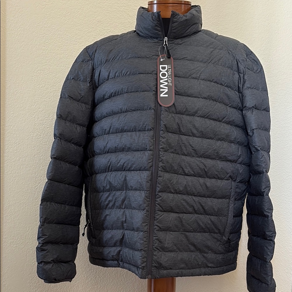 Heat Keep Gray Ultra Light Down Puffer Jacket